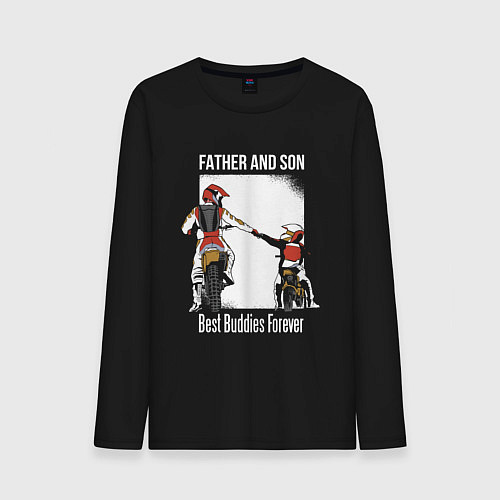 Мужской лонгслив Папа и сын / Черный – фото 1