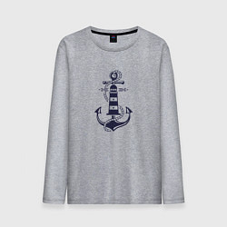 Мужской лонгслив Морская эмблема - якорь и маяк
