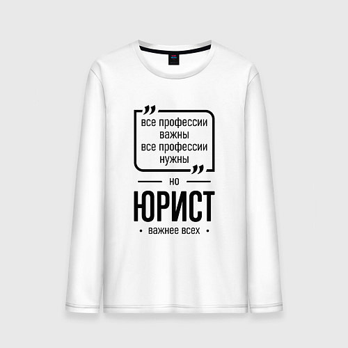 Мужской лонгслив Юрист важнее всех / Белый – фото 1