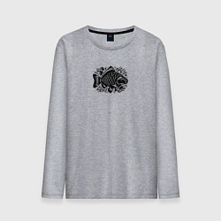 Мужской лонгслив Рыба с орнаментами