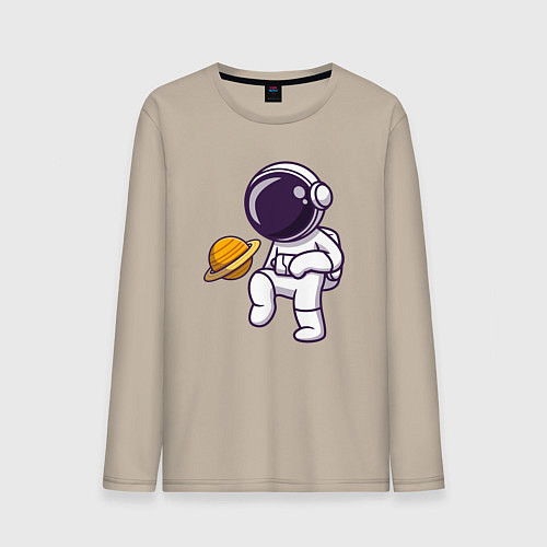 Мужской лонгслив Saturn football / Миндальный – фото 1