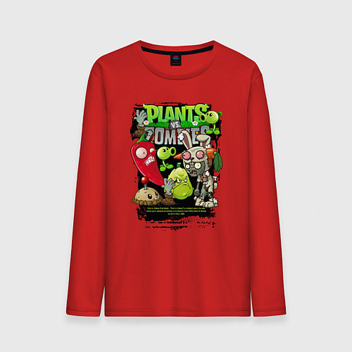 Мужской лонгслив Растения против зомби с перчиком / Красный – фото 1