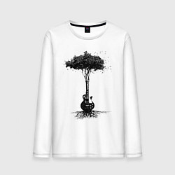 Лонгслив хлопковый мужской Гитарное дерево, цвет: белый