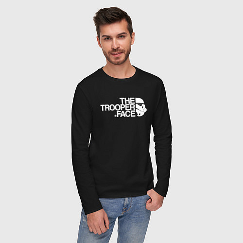 Мужской лонгслив The trooper face / Черный – фото 3