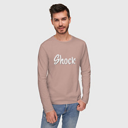 Лонгслив хлопковый мужской Shock, цвет: пыльно-розовый — фото 2