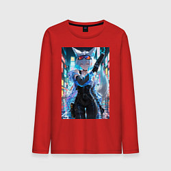 Мужской лонгслив Лиса наемник в стиле Cyberpunk