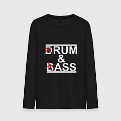 Лонгслив хлопковый мужской Drum and bass black, цвет: черный
