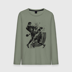 Лонгслив хлопковый мужской Кикбоксинг, цвет: авокадо