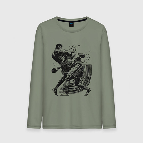 Мужской лонгслив Кикбоксинг / Авокадо – фото 1