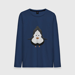 Лонгслив хлопковый мужской Cartoon penguin character, цвет: тёмно-синий
