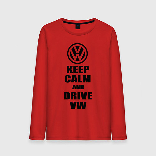 Мужской лонгслив Keep Calm & Drive VW / Красный – фото 1