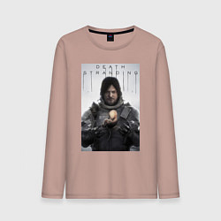 Лонгслив хлопковый мужской Death Stranding - Norman Reedus, цвет: пыльно-розовый