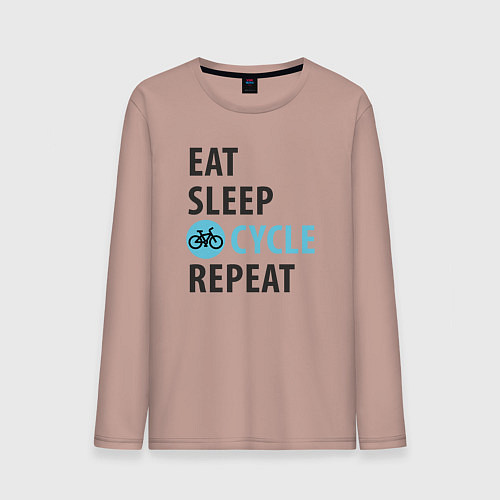 Мужской лонгслив Еда сон велик / Пыльно-розовый – фото 1