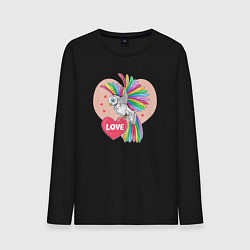 Лонгслив хлопковый мужской Color bird, цвет: черный