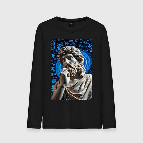 Мужской лонгслив Античность и математика / Черный – фото 1