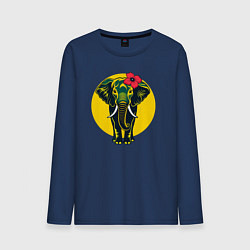 Мужской лонгслив Слон и цветок