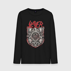 Лонгслив хлопковый мужской Slayer rock band, цвет: черный