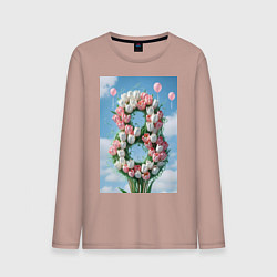 Мужской лонгслив Тюльпаны к 8 марта