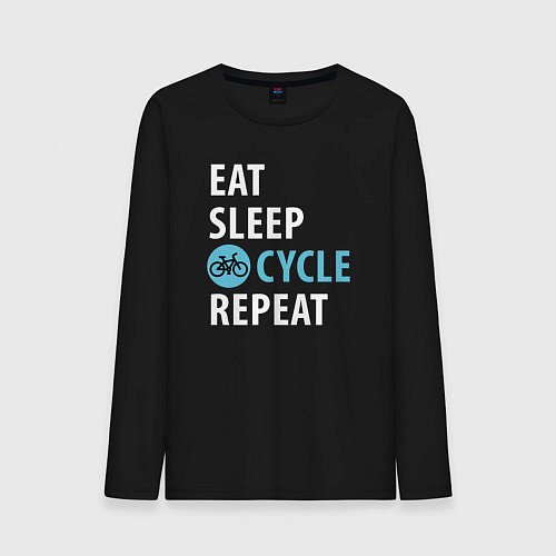 Мужской лонгслив Еда сон велик / Черный – фото 1