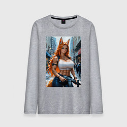 Мужской лонгслив Рыжая лиса-полицейский