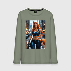 Мужской лонгслив Рыжая лиса-полицейский