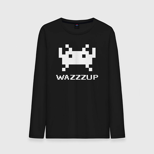 Мужской лонгслив Space invader wazzzup / Черный – фото 1