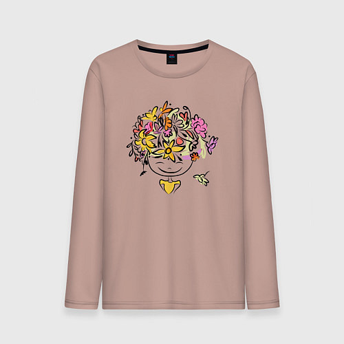 Мужской лонгслив Весенняя девчонка / Пыльно-розовый – фото 1