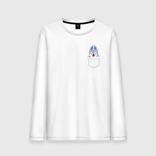 Мужской лонгслив Wolf Chan in pocket / Белый – фото 1