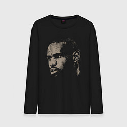 Лонгслив хлопковый мужской Lebron James face, цвет: черный