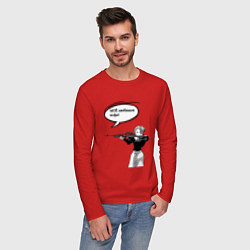 Лонгслив хлопковый мужской Моё любимое кофе, цвет: красный — фото 2