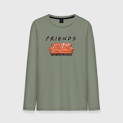 Мужской лонгслив Friends - logo / Авокадо – фото 1
