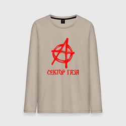 Мужской лонгслив Анархия Сектор газа красный логотип