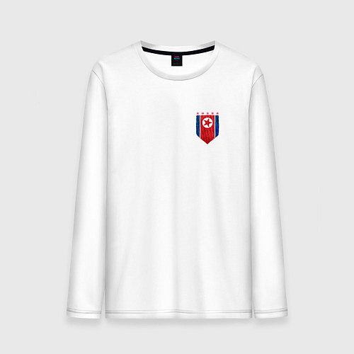 Мужской лонгслив North Korean symbol / Белый – фото 1