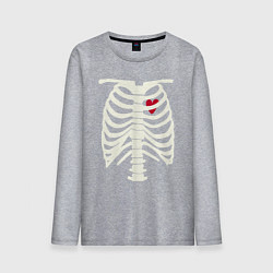 Мужской лонгслив Сердце в скелете
