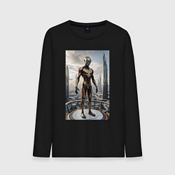 Мужской лонгслив Инопланетянин в городе будущего