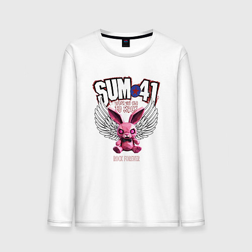 Мужской лонгслив Sum 41 розовый кролик / Белый – фото 1