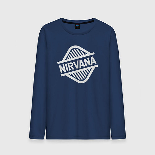 Мужской лонгслив Nirvana rock / Тёмно-синий – фото 1