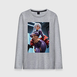 Мужской лонгслив Девушка-киллер с пистолетом