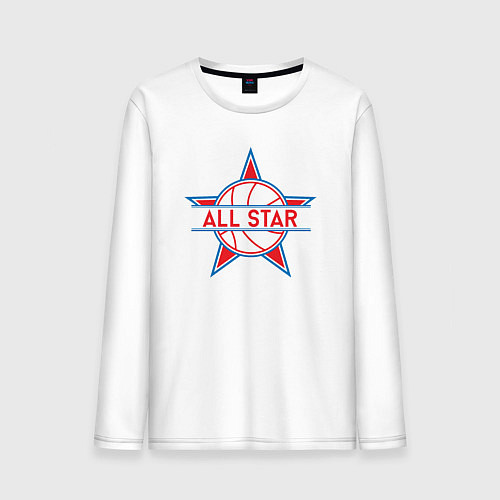 Мужской лонгслив All-star basketball / Белый – фото 1