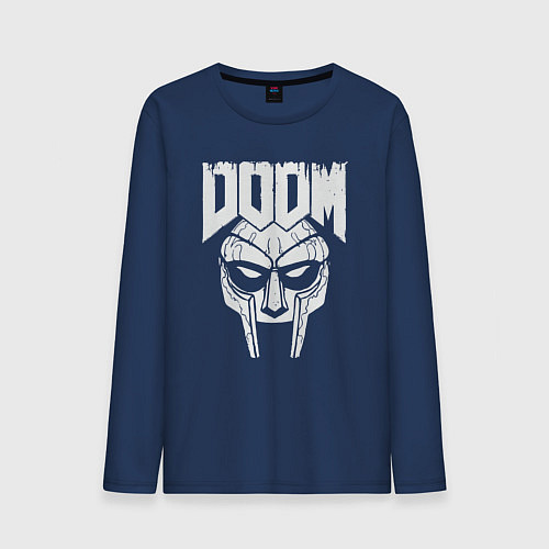 Мужской лонгслив Doom mask / Тёмно-синий – фото 1