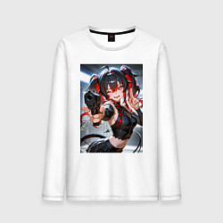 Мужской лонгслив Девушка-демон с пистолетом