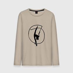Мужской лонгслив Силуэт гимнастка с лентой