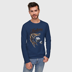 Лонгслив хлопковый мужской Рука с когтями и игральные кости, цвет: тёмно-синий — фото 2