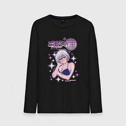 Лонгслив хлопковый мужской Futsukayoi,Y2K стиль, цвет: черный