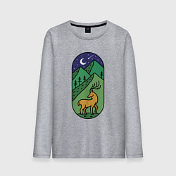 Мужской лонгслив Олень и горы