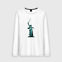 Лонгслив хлопковый мужской Родина мать победа, цвет: белый