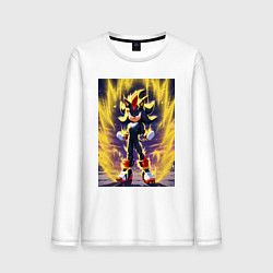 Лонгслив хлопковый мужской Шэдоу охвачен аурой силы, цвет: белый