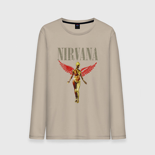 Мужской лонгслив Rock nirvana in utero / Миндальный – фото 1