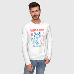 Лонгслив хлопковый мужской Maneki neko, цвет: белый — фото 2
