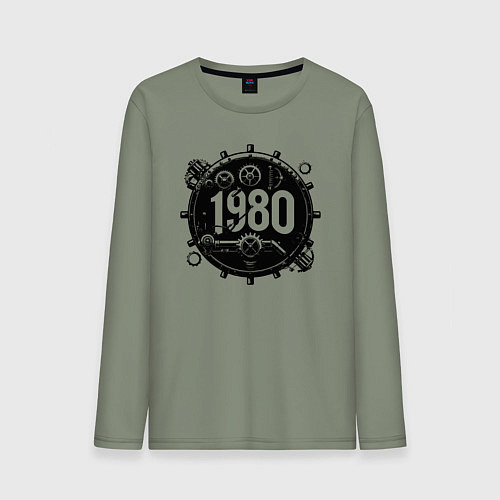 Мужской лонгслив Механический 1980 / Авокадо – фото 1